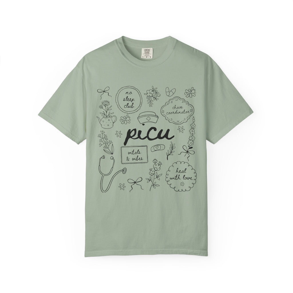 PICU Nurse T-Shirt — Pediatric Intensive Care Unit Doodle Tee