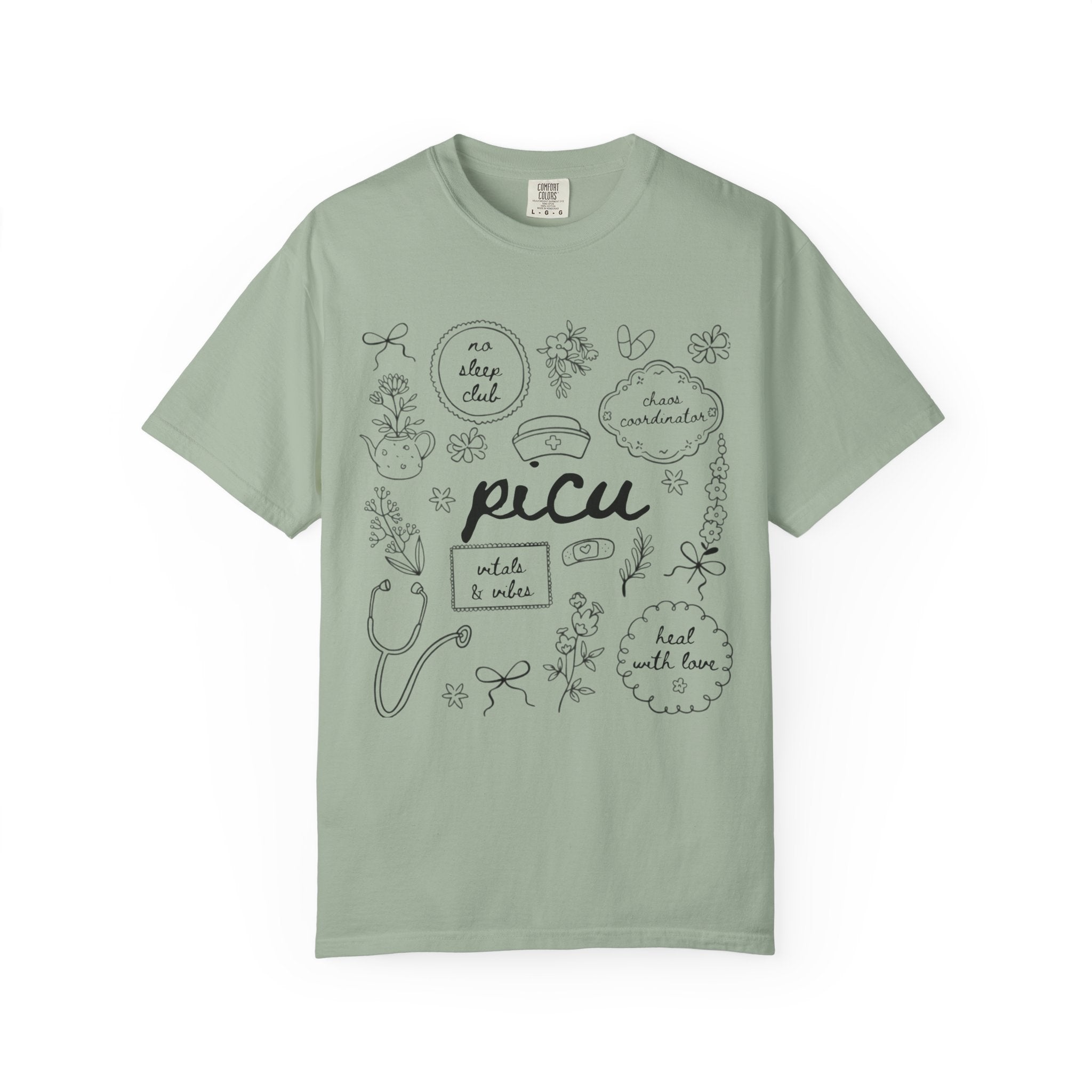 PICU Nurse T-Shirt — Pediatric Intensive Care Unit Doodle Tee