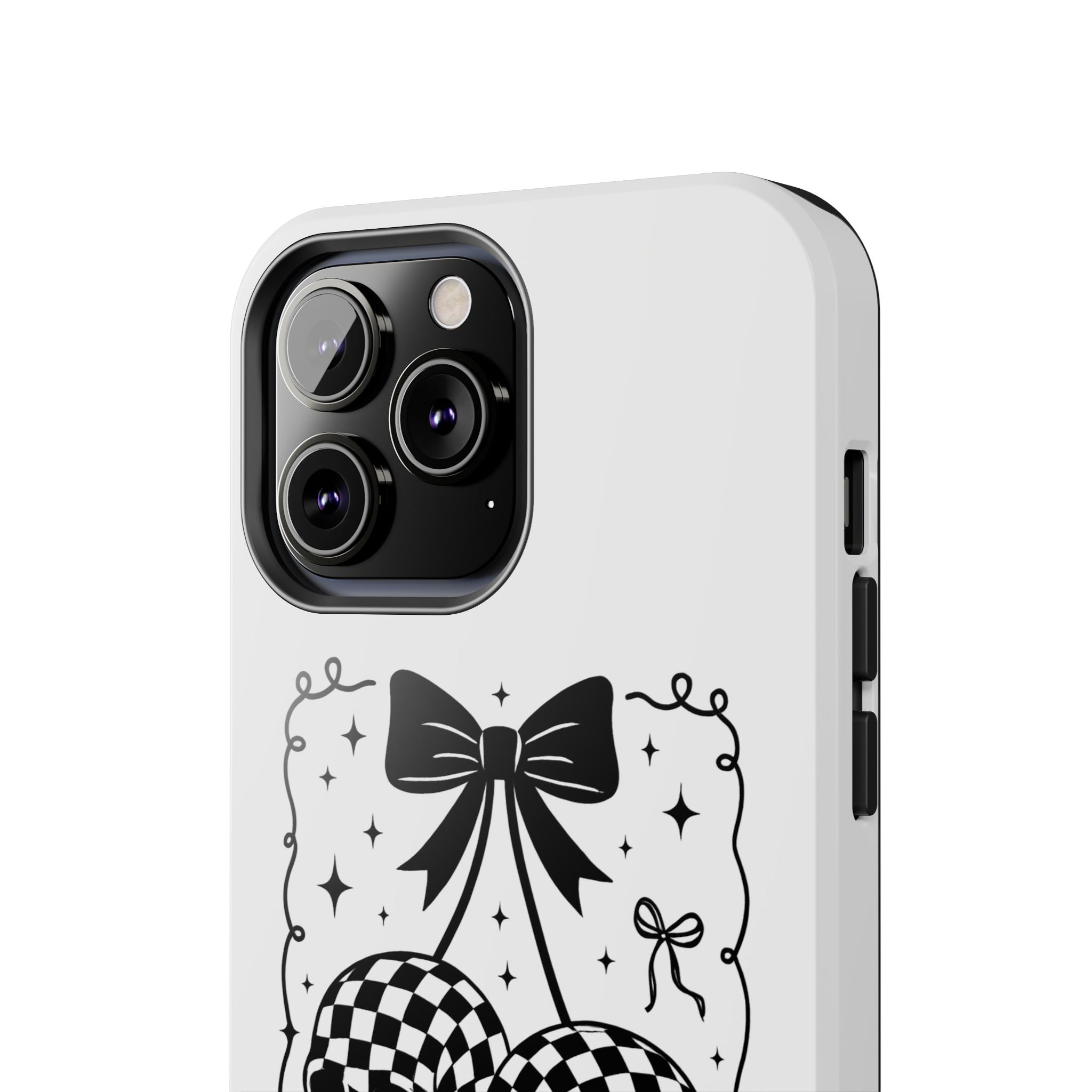 Skull Bow Phone Case - Checkerboard Gothic Tough Phone Case