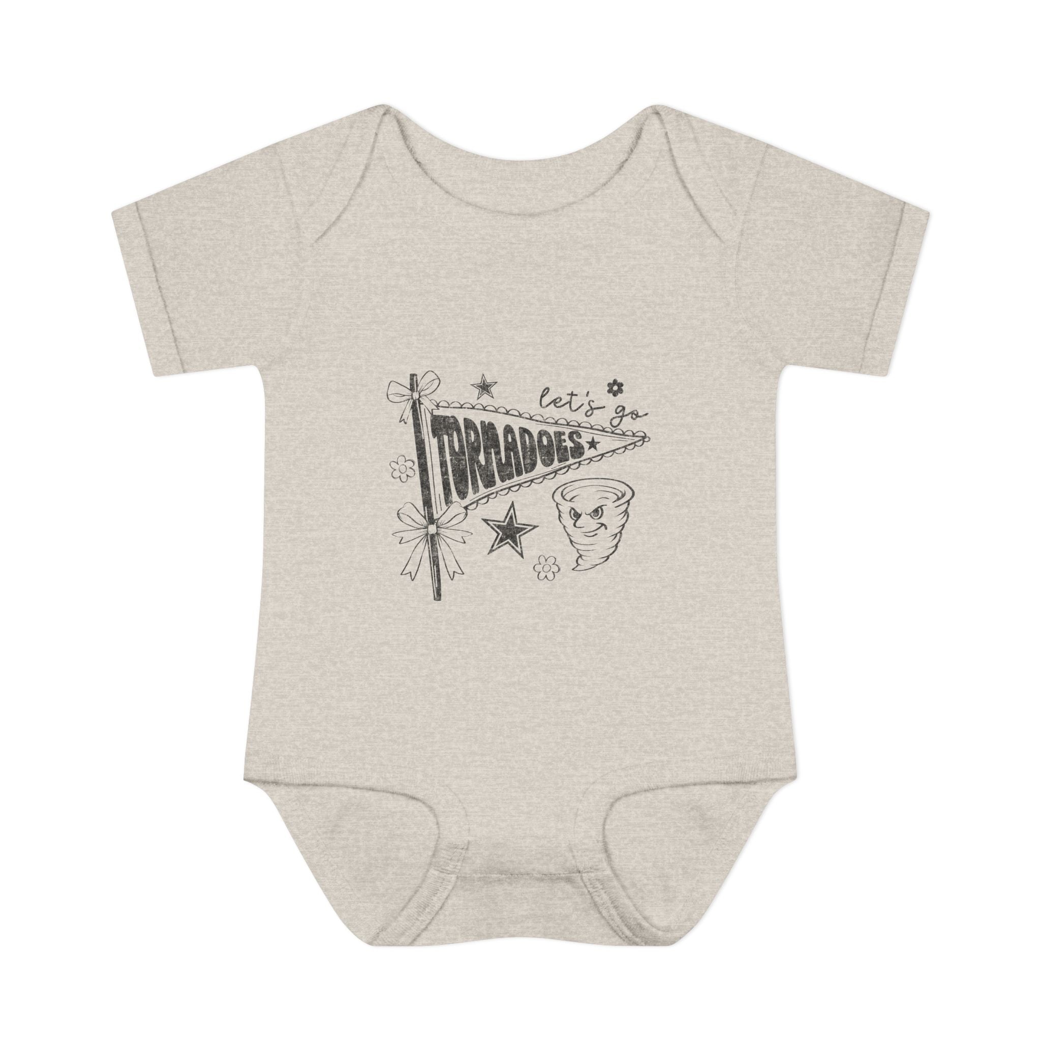 Let's Be Tornadoes Baby Bodysuit – Cute Retro Space Drawing Infant Onesie