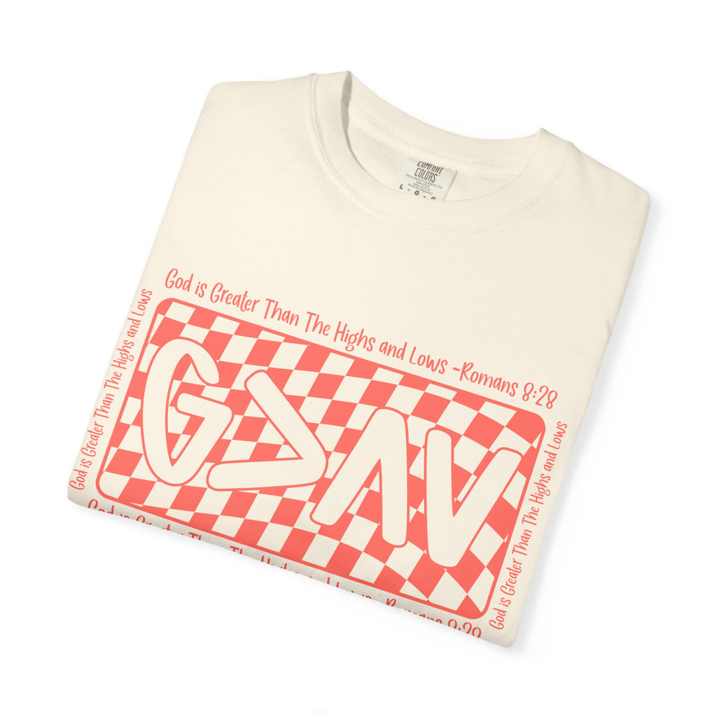 Grateful Dead Vibes Checkerboard Graphic T‑Shirt — 'G?AV' Retro Band Tee