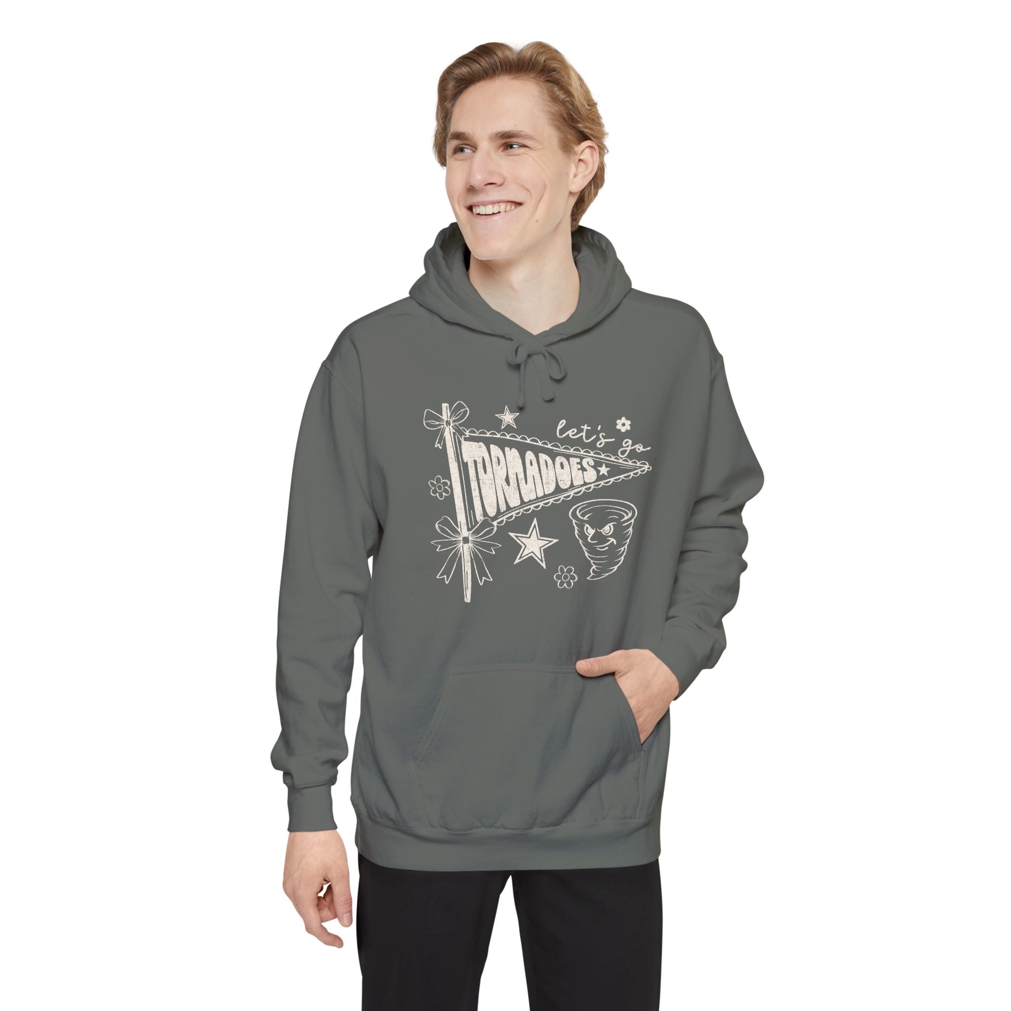 Tornadoes Vintage Graphic Hoodie — "Let's Go Tornadoes" Retro Meteor Design
