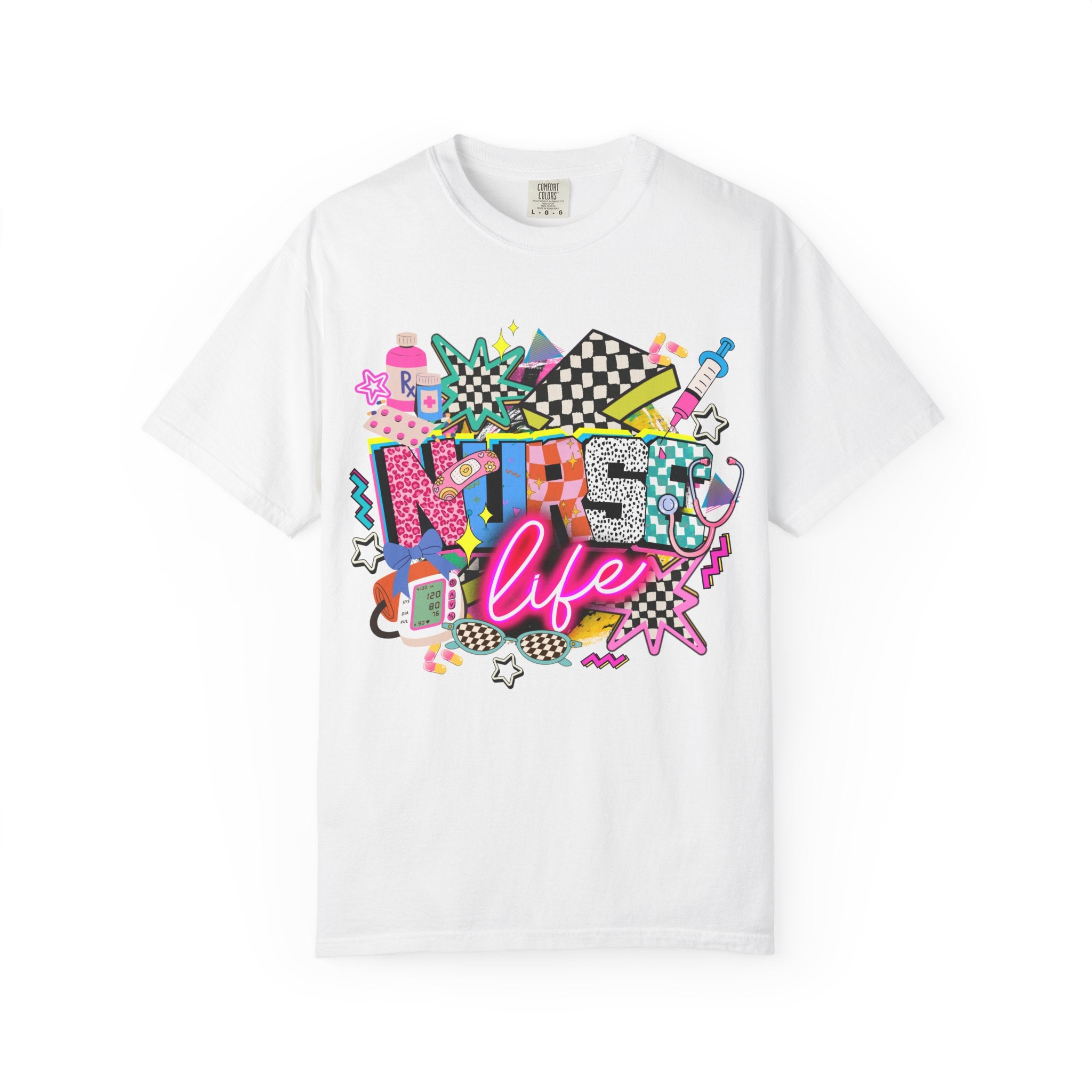 Unisex Graphic T-Shirt — "Nurse for Life" Retro Neon Pop Art Tee