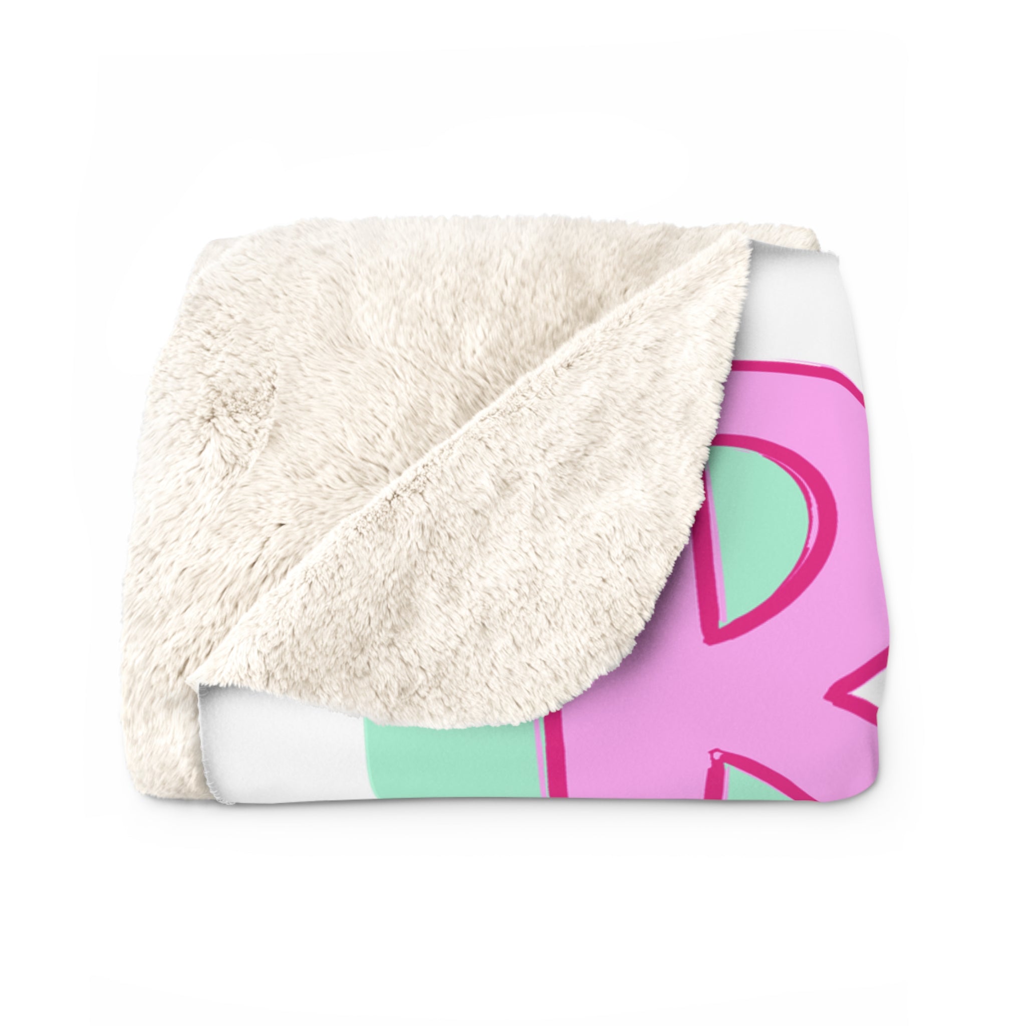 Book Lover Sherpa Blanket — Colorful Stacked Books & Floral Cozy Throw