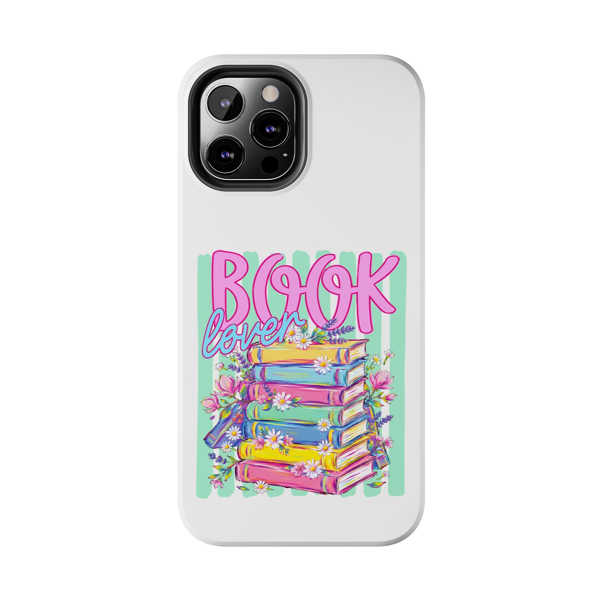 Book Lover Tough Phone Case — Colorful Stack of Books Floral Design