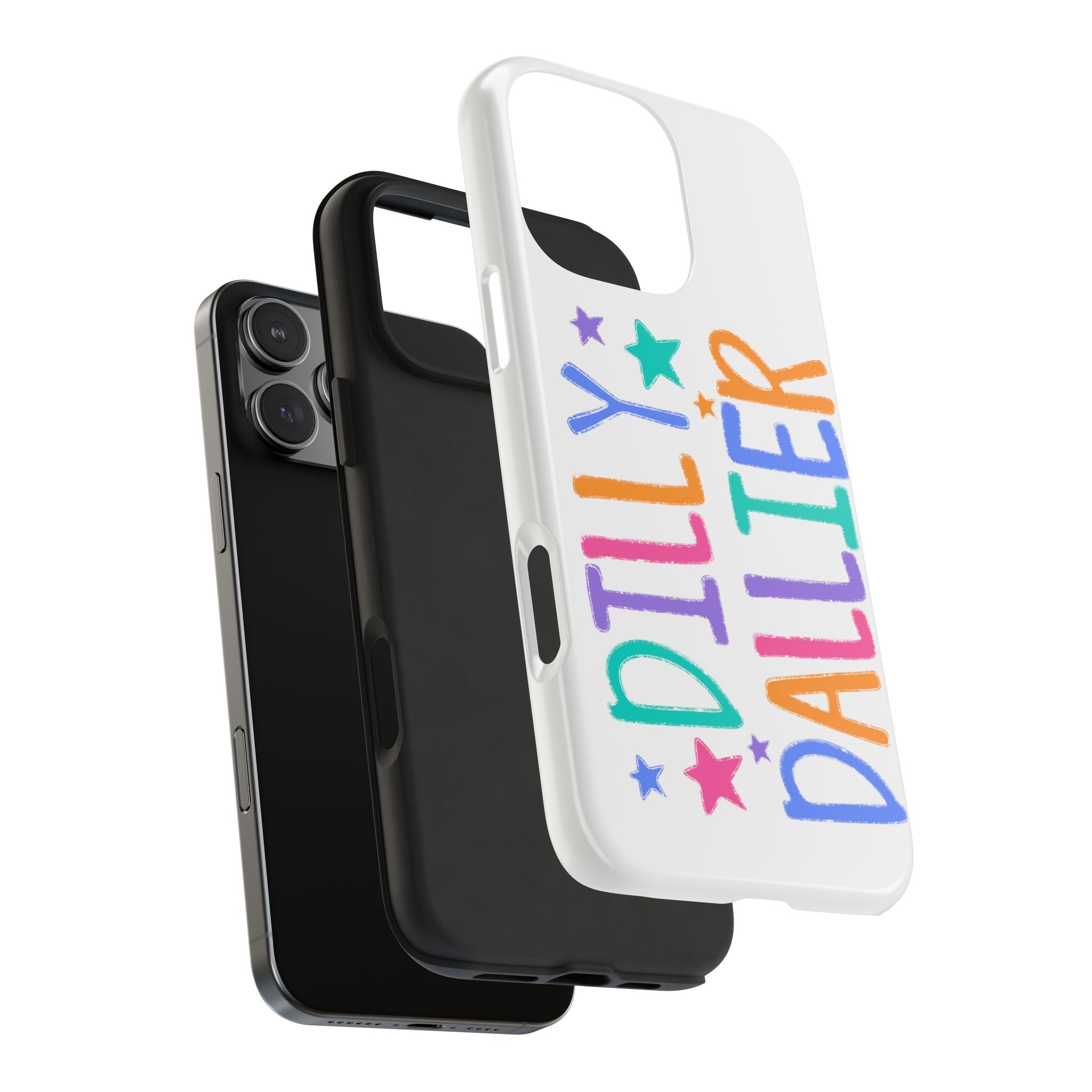 Dilly Dallier Colorful Tough Phone Case — Fun Pastel Stars Protective Cover