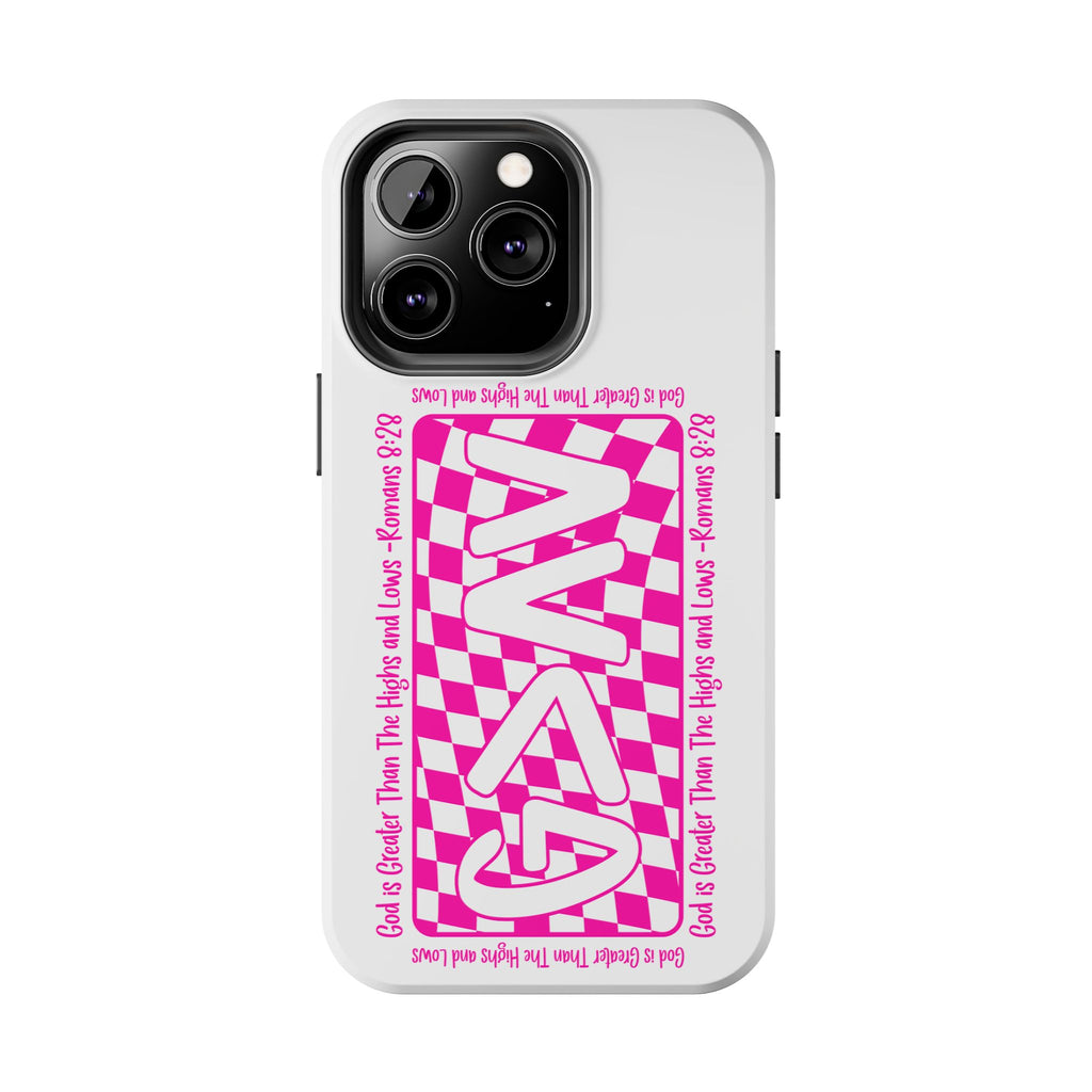 Pink Checker 'GAY' Tough Phone Case — Bold Pride Protective Cover