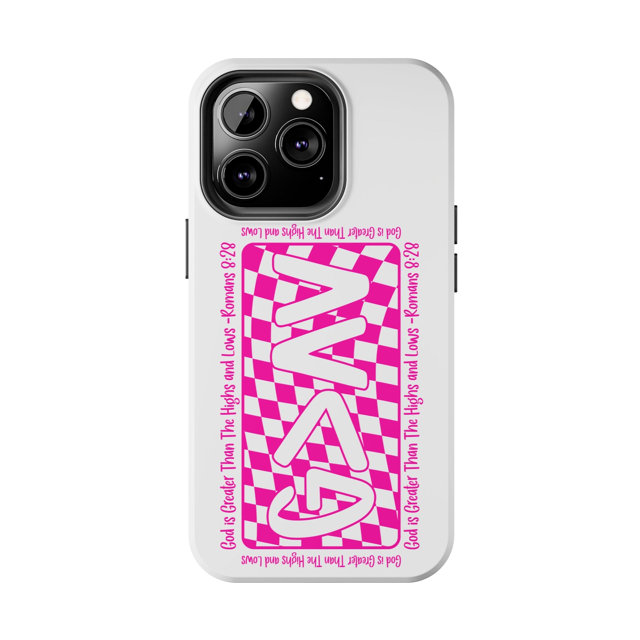 Pink Checker 'GAY' Tough Phone Case — Bold Pride Protective Cover