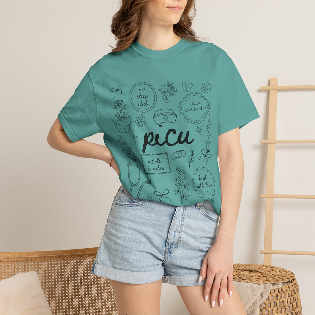 PICU Nurse T-Shirt — Pediatric Intensive Care Unit Doodle Tee