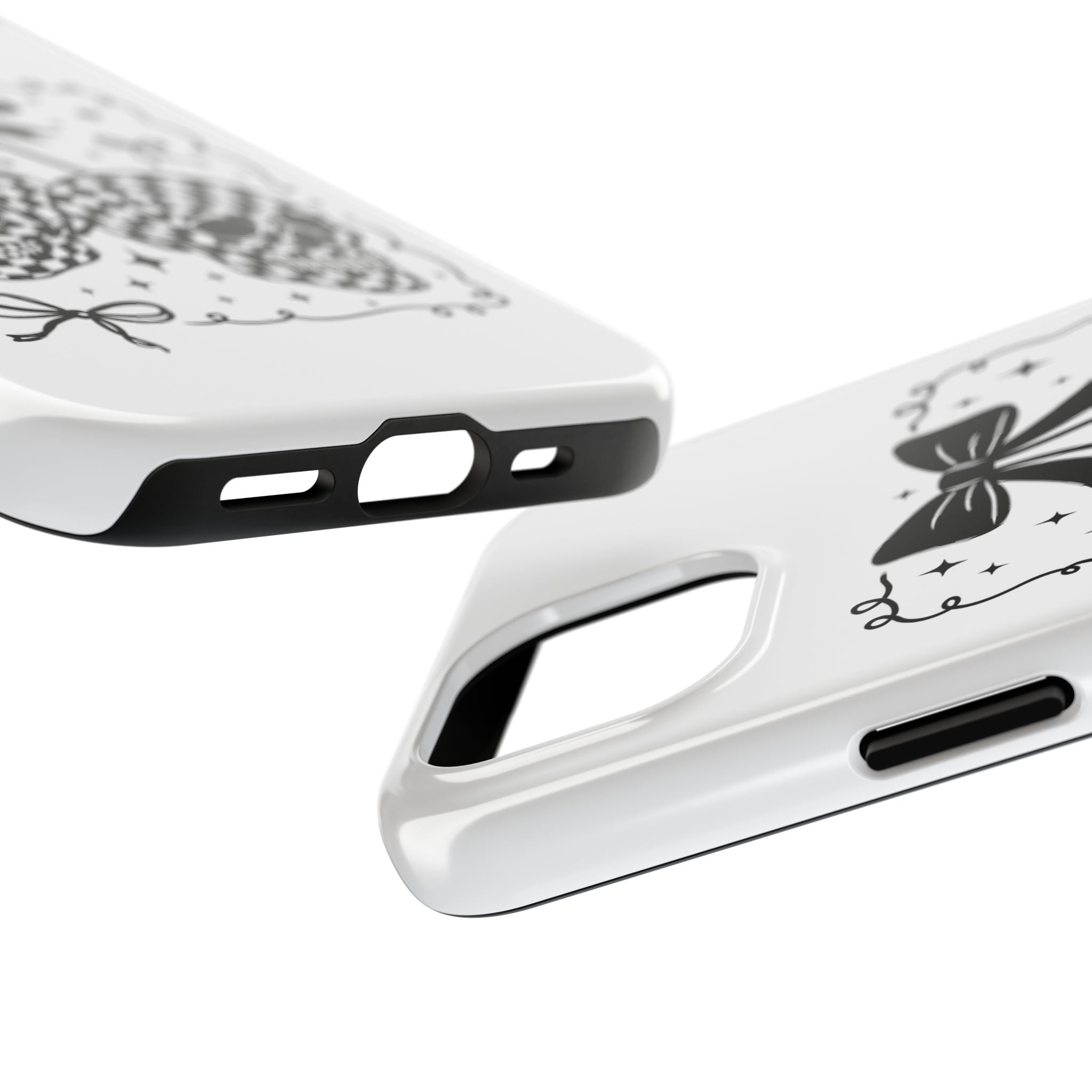 Skull Bow Phone Case - Checkerboard Gothic Tough Phone Case