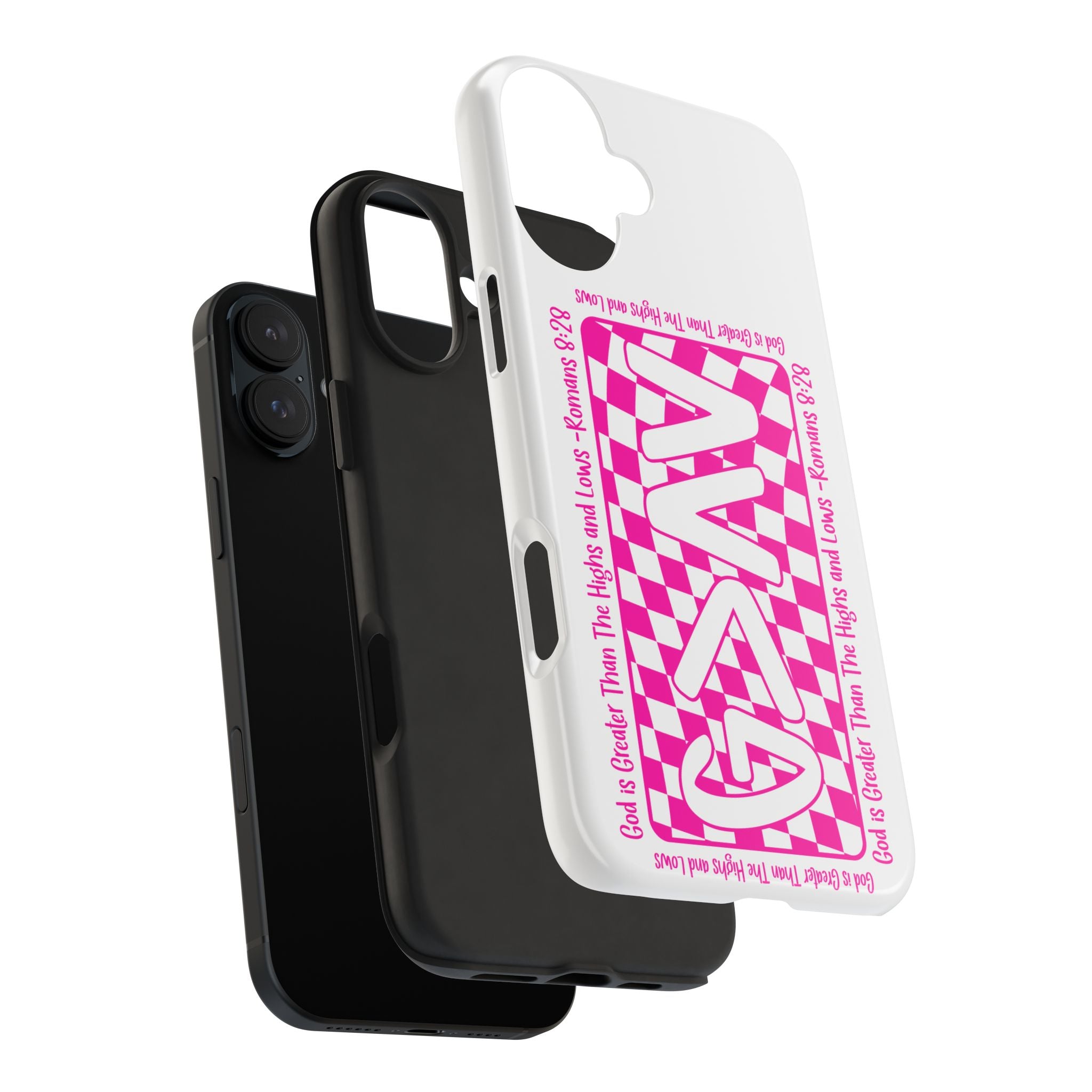 Pink Checker 'GAY' Tough Phone Case — Bold Pride Protective Cover