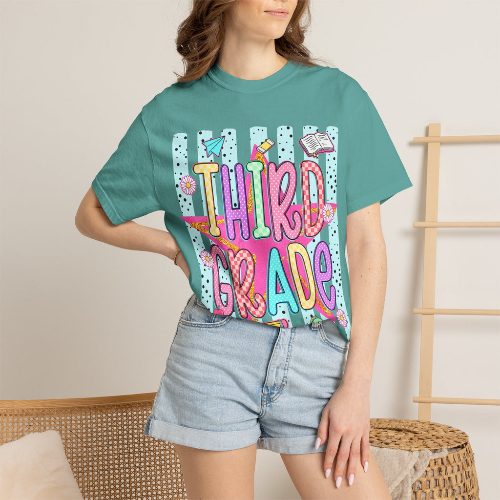 Third Grade T-Shirt — Cute Colorful Back-to-School Tee for Kids & Teachers