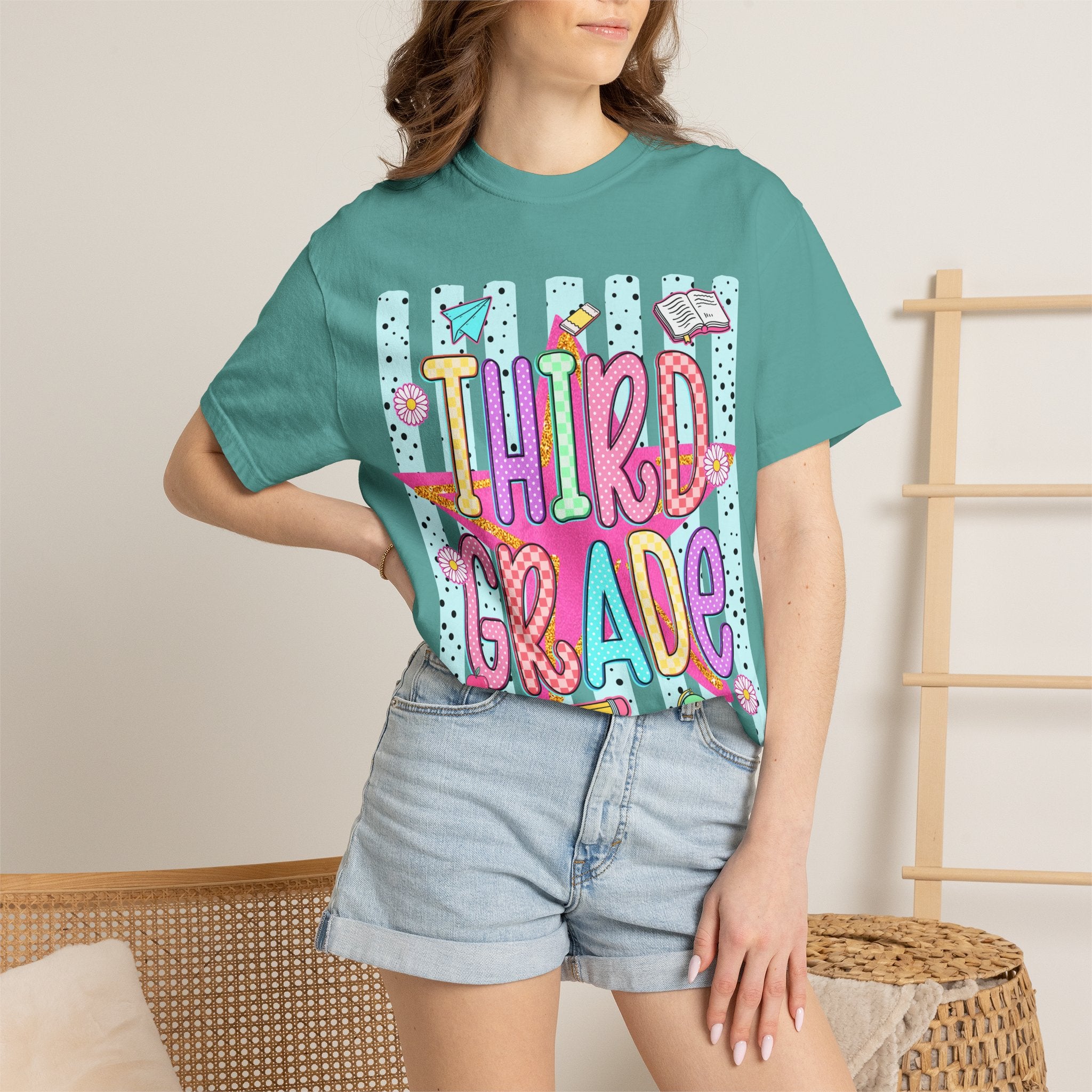 Third Grade T-Shirt — Cute Colorful Back-to-School Tee for Kids & Teachers