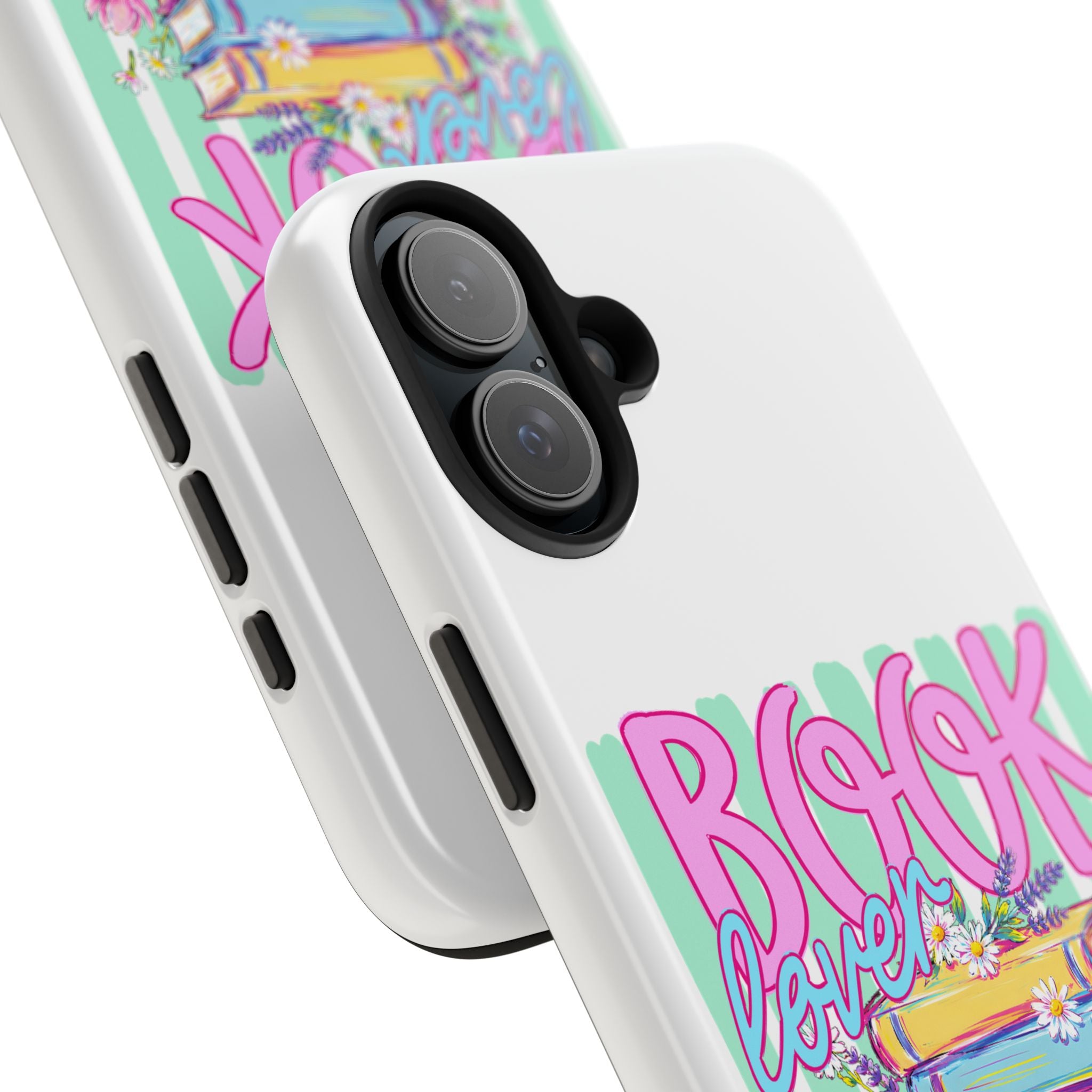 Book Lover Tough Phone Case — Colorful Stack of Books Floral Design