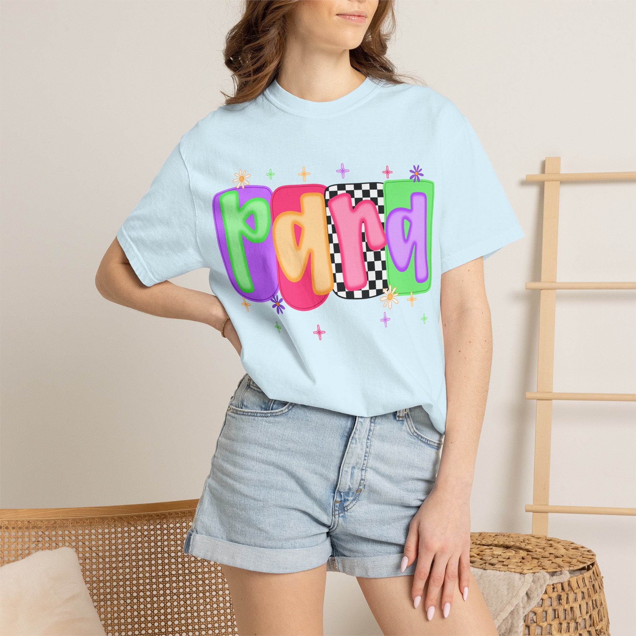 Paisley Retro Bubble Text T‑Shirt — Colorful 'pana' Graphic Tee