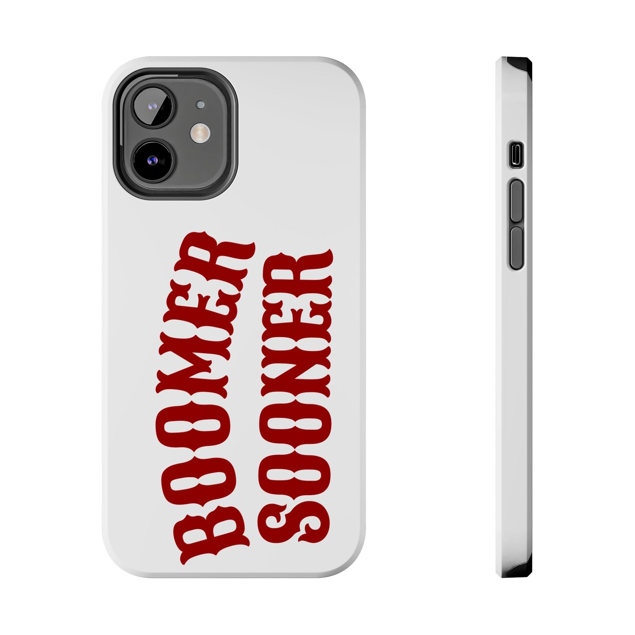 Boomer Sooner Tough Phone Case — Oklahoma Crimson Retro Text Protective Cover
