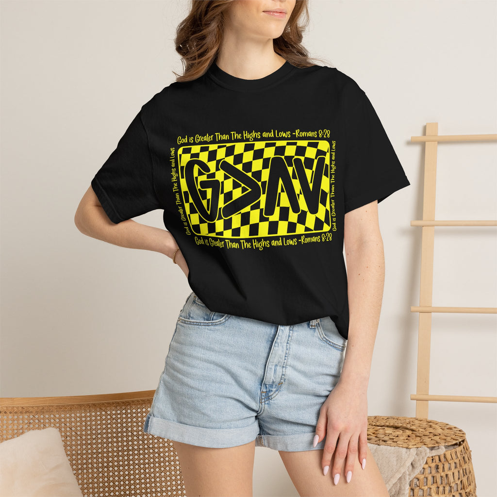 God Is Greater Than The Highs and Lows T-Shirt — Christian Faith Graphic Tee