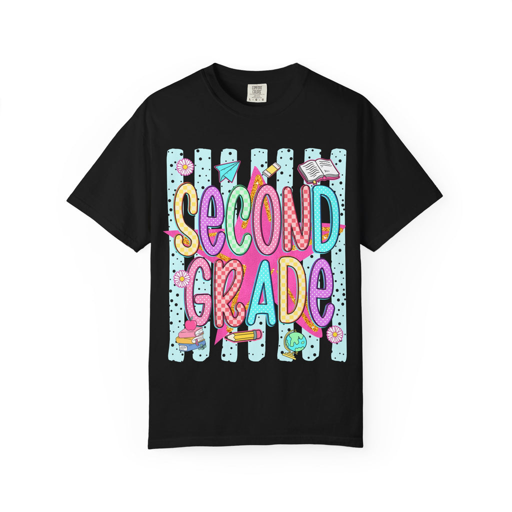 Second Grade T-Shirt — Cute Colorful School Tee for Teachers & Students