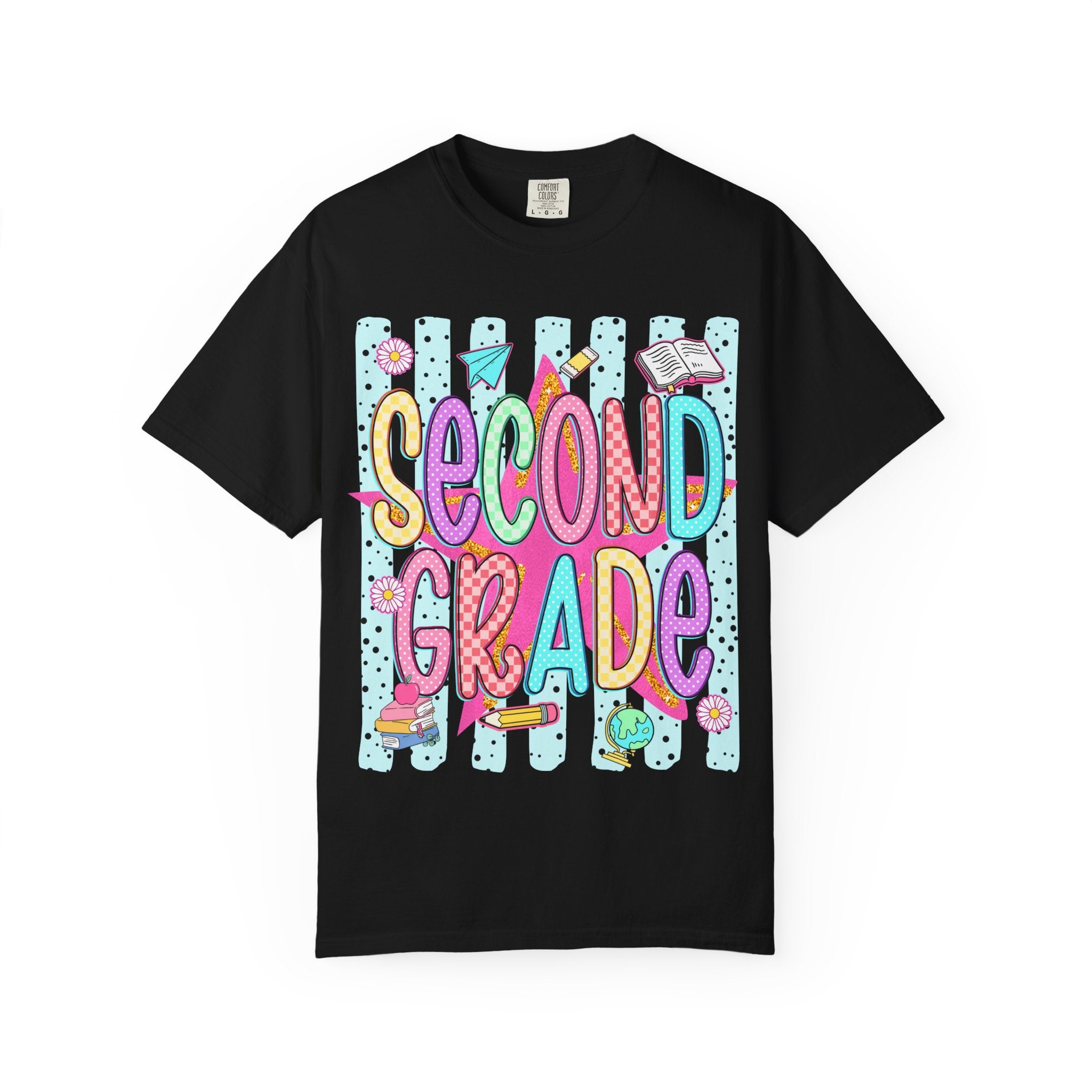 Second Grade T-Shirt — Cute Colorful School Tee for Teachers & Students