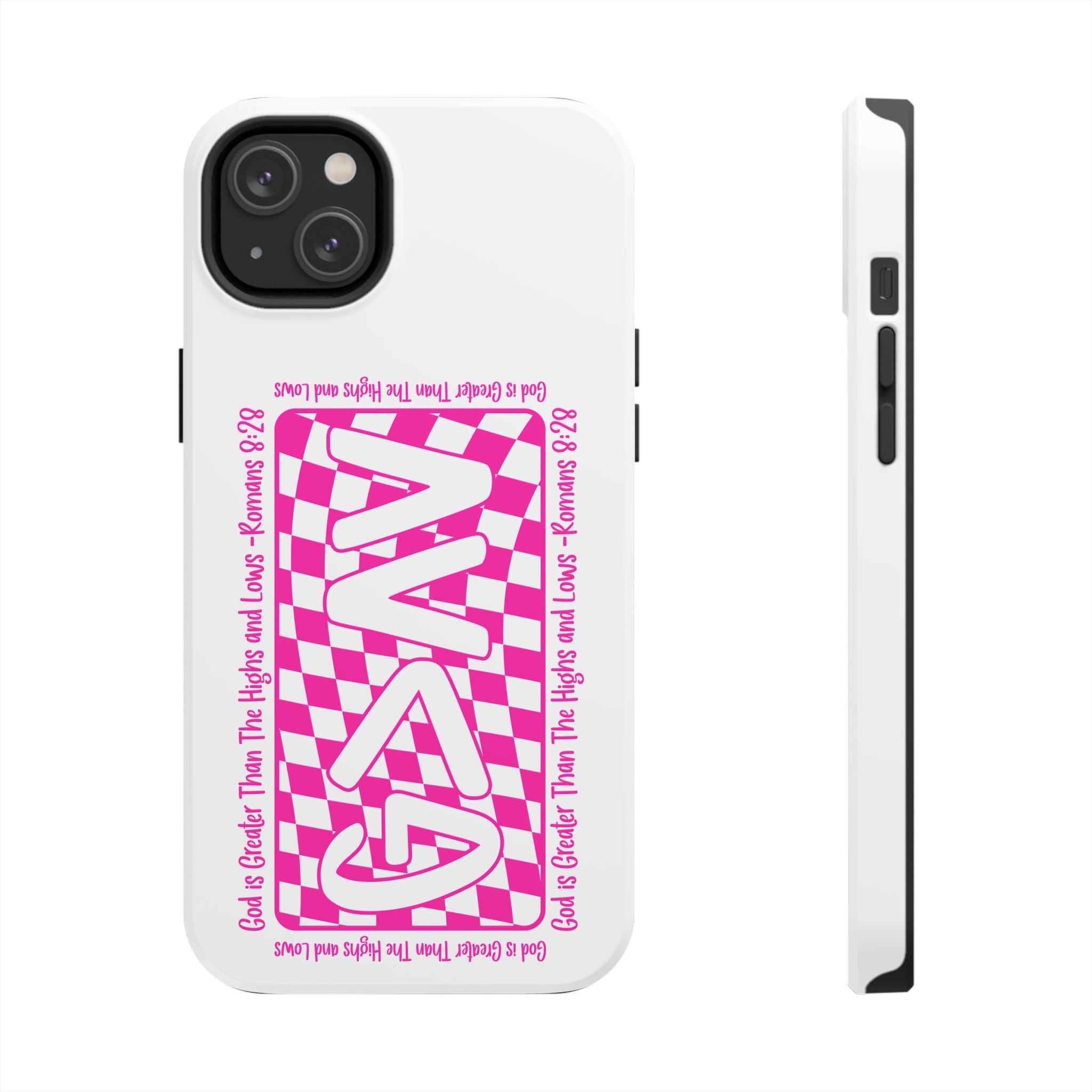 Pink Checker 'GAY' Tough Phone Case — Bold Pride Protective Cover