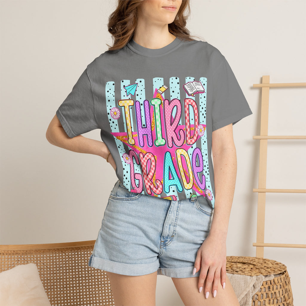 Third Grade T-Shirt — Cute Colorful Back-to-School Tee for Kids & Teachers