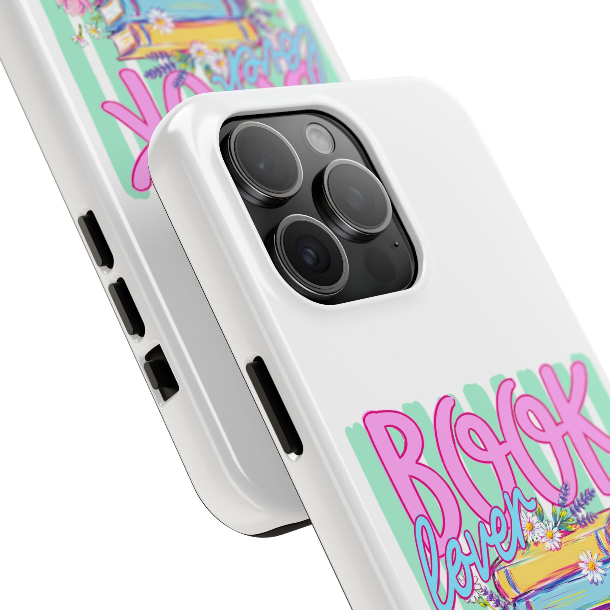 Book Lover Tough Phone Case — Colorful Stack of Books Floral Design