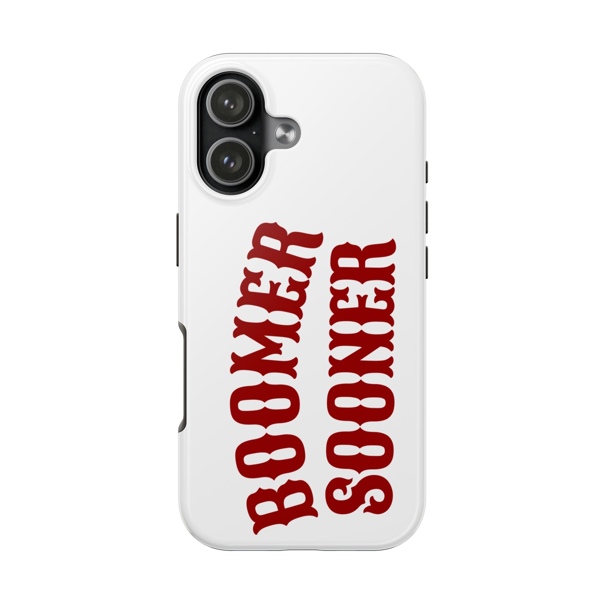 Boomer Sooner Tough Phone Case — Oklahoma Crimson Retro Text Protective Cover