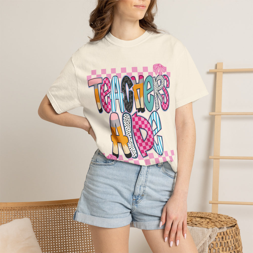 Teacher's Aide T-Shirt — Colorful Playful School Staff Gift