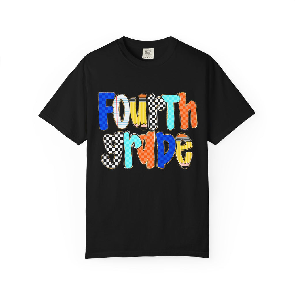 Fourth Grade T-Shirt — Colorful Retro Lettering Tee for Kids