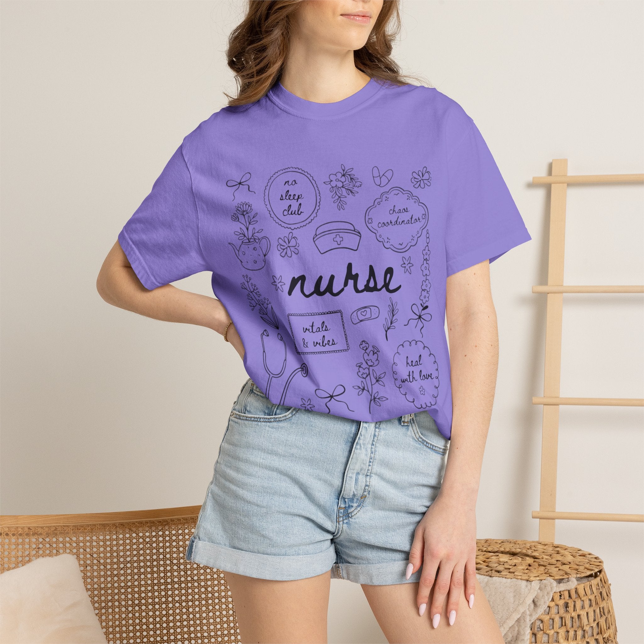 Nurse Doodles T-Shirt — Handwritten Medical Gifts for Nurses
