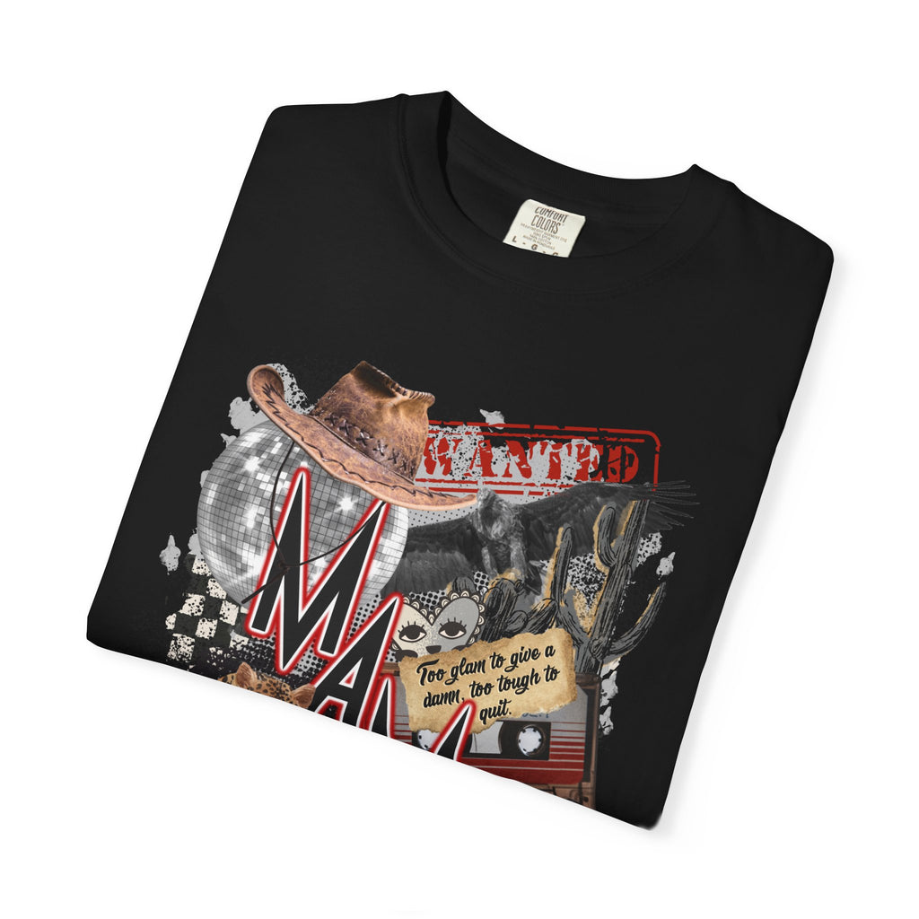 Mama Collage Graphic T-Shirt – Vintage Cowboy, Floral & Retro Icons