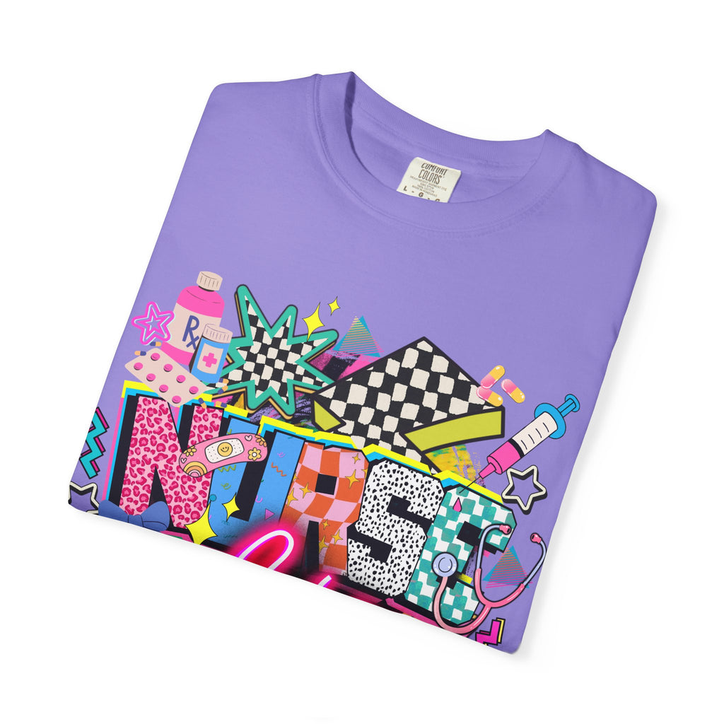 Unisex Graphic T-Shirt — "Nurse for Life" Retro Neon Pop Art Tee