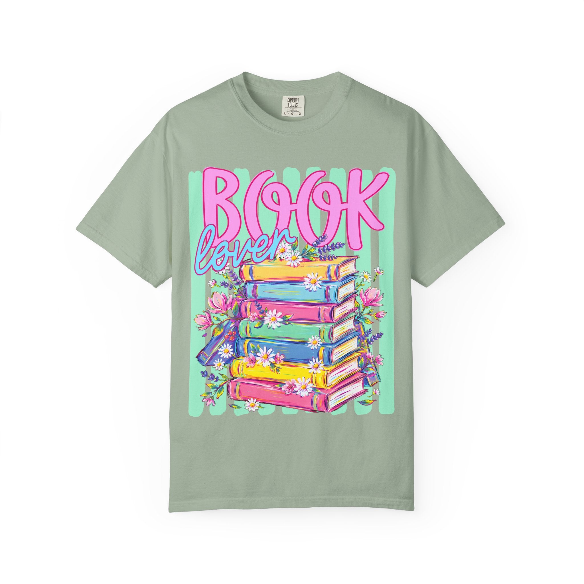 Book Lover T-Shirt — Colorful Stack of Books Graphic Tee