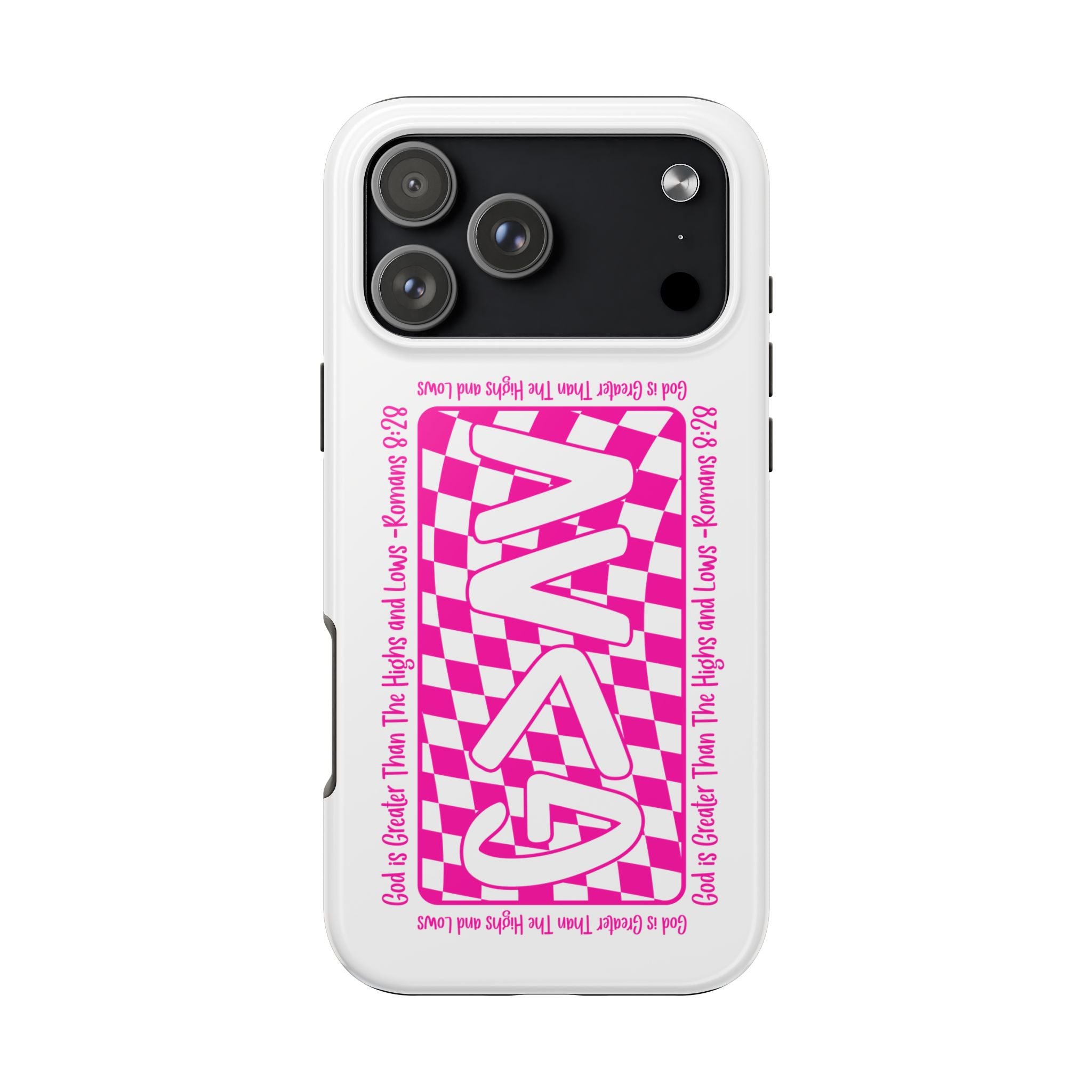 Pink Checker 'GAY' Tough Phone Case — Bold Pride Protective Cover