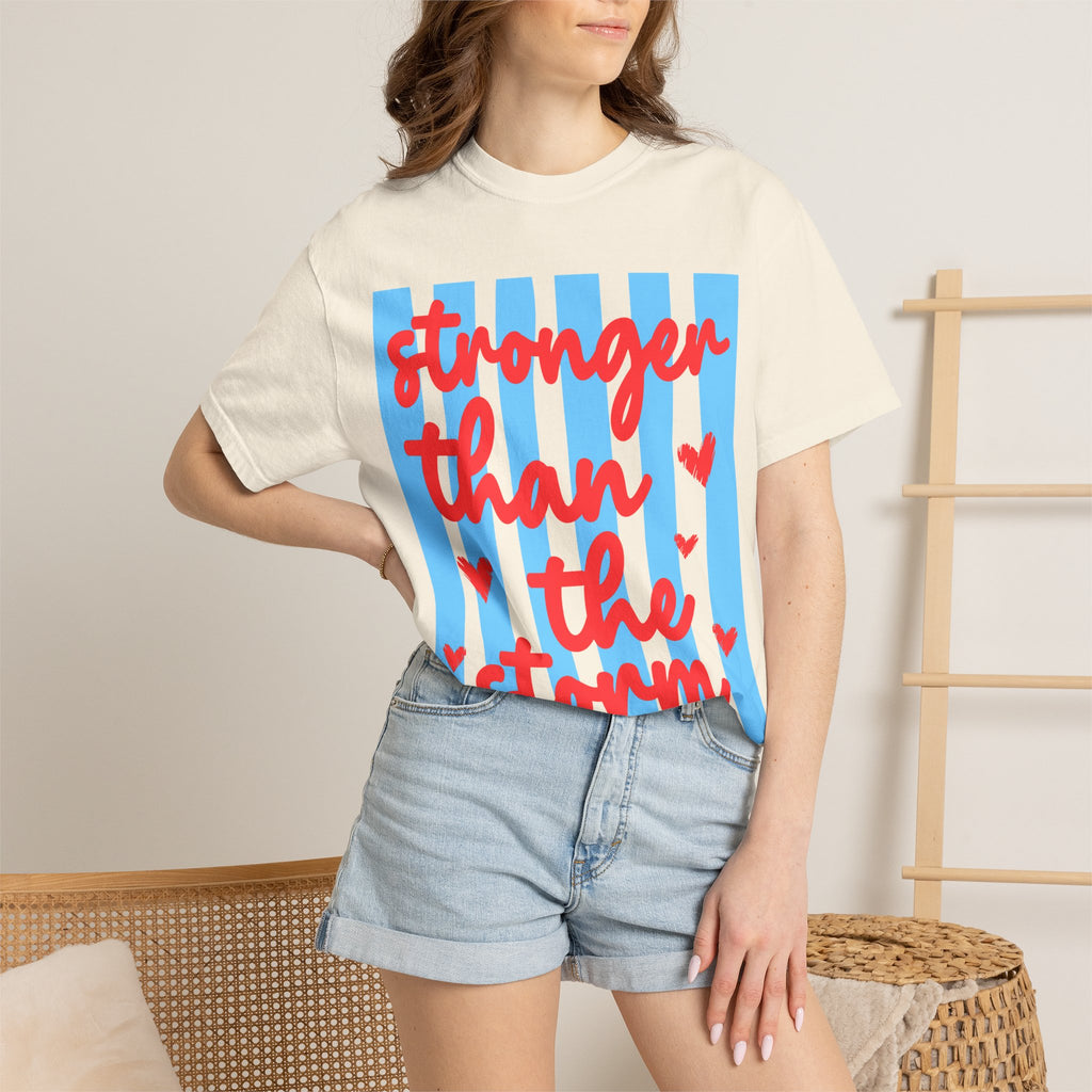 Stronger Than the Storm T-Shirt — Inspirational Heart Graphic Tee