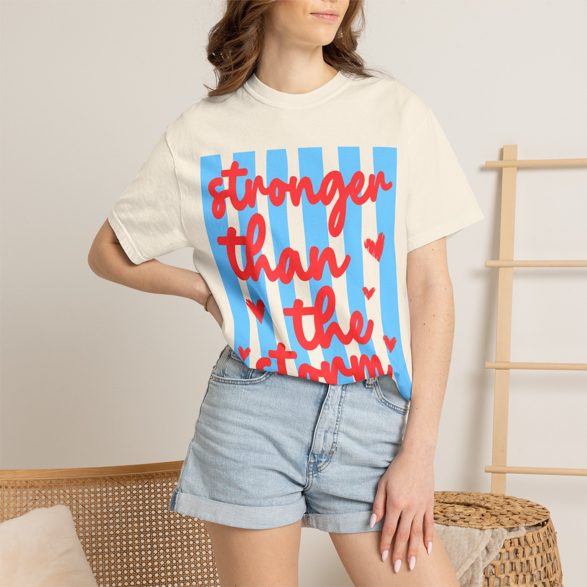 Stronger Than the Storm T-Shirt — Inspirational Heart Graphic Tee