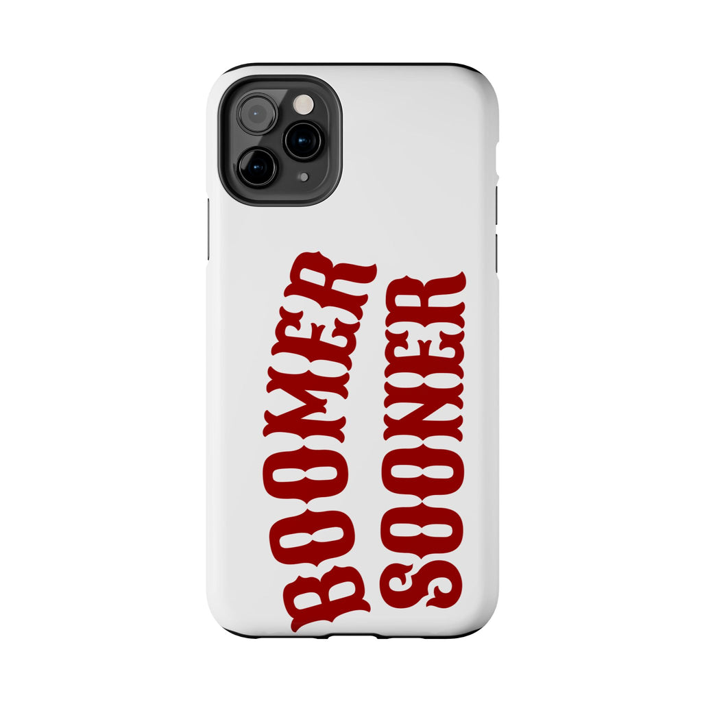 Boomer Sooner Tough Phone Case — Oklahoma Crimson Retro Text Protective Cover