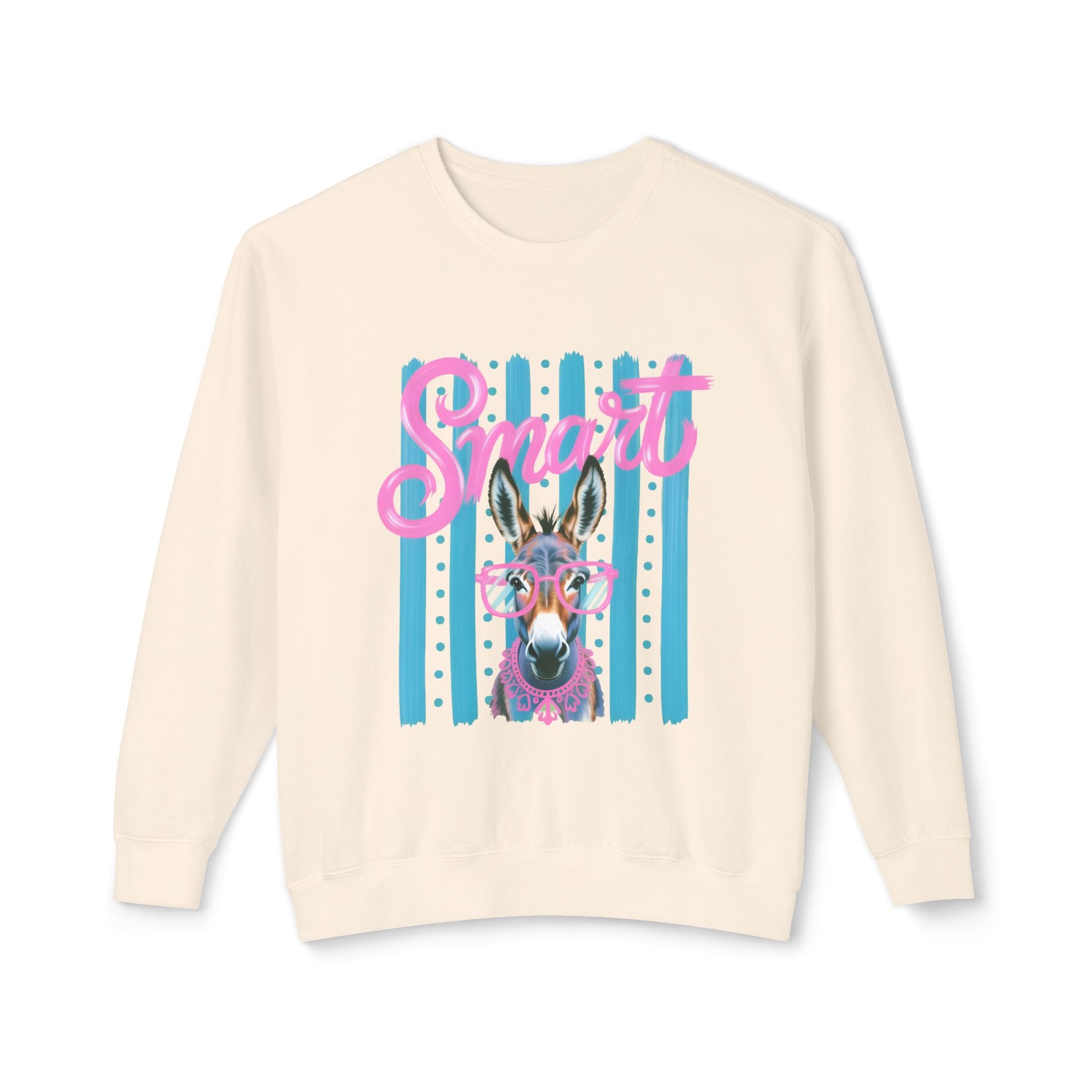 Donkey Sweet Crewneck Sweatshirt — 'Sweet' Colorful Donkey Graphic