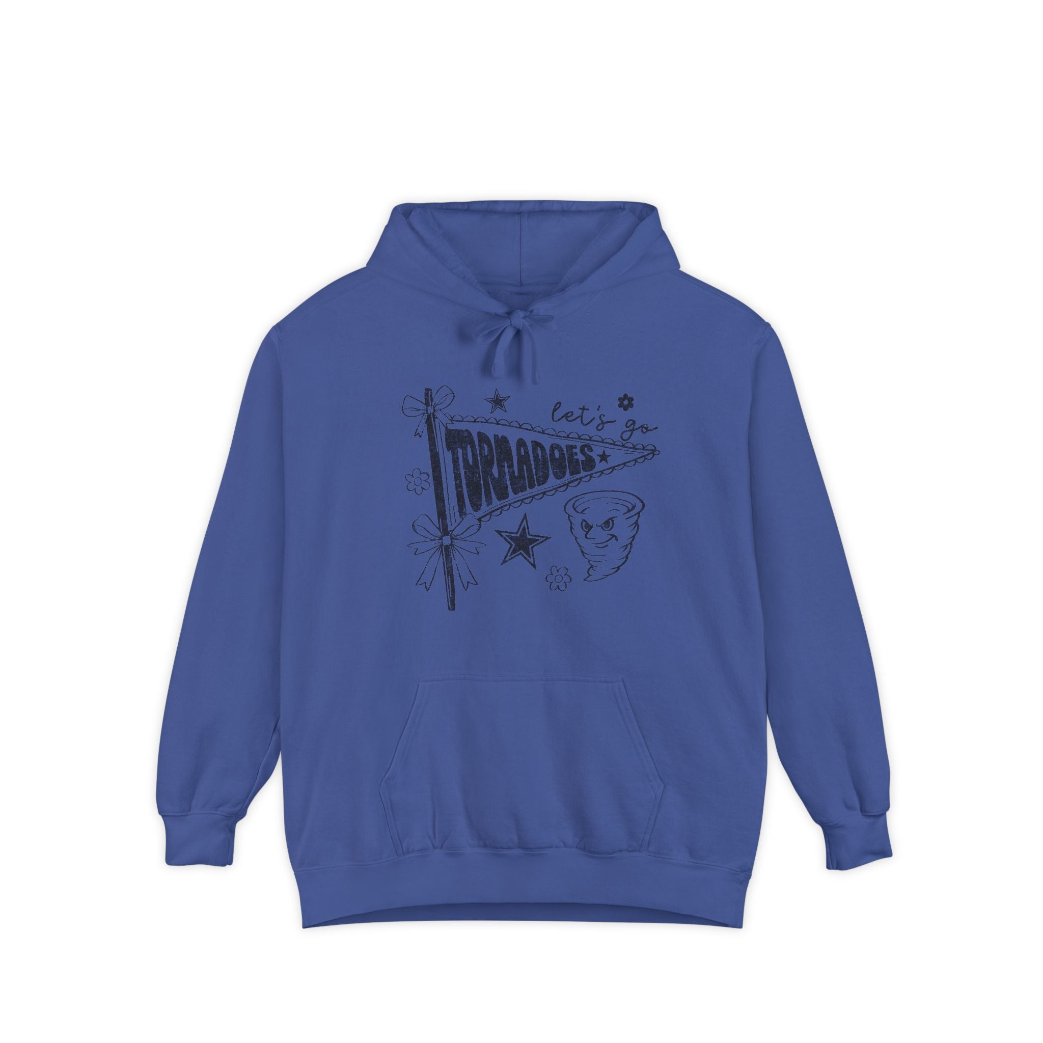 Tornadoes Graphic Hoodie — Retro Pennant Design with 'Let's Go' Text