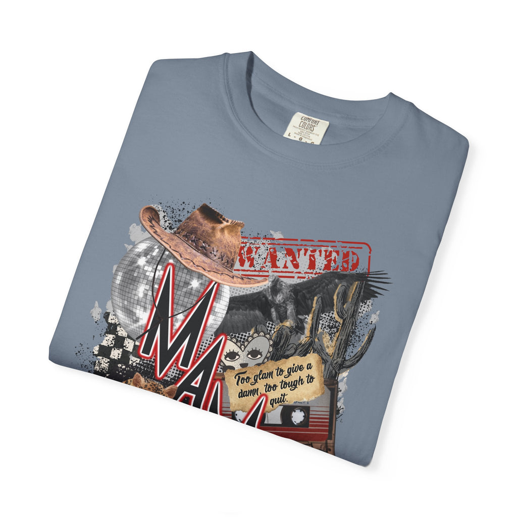 Mama Collage Graphic T-Shirt – Vintage Cowboy, Floral & Retro Icons