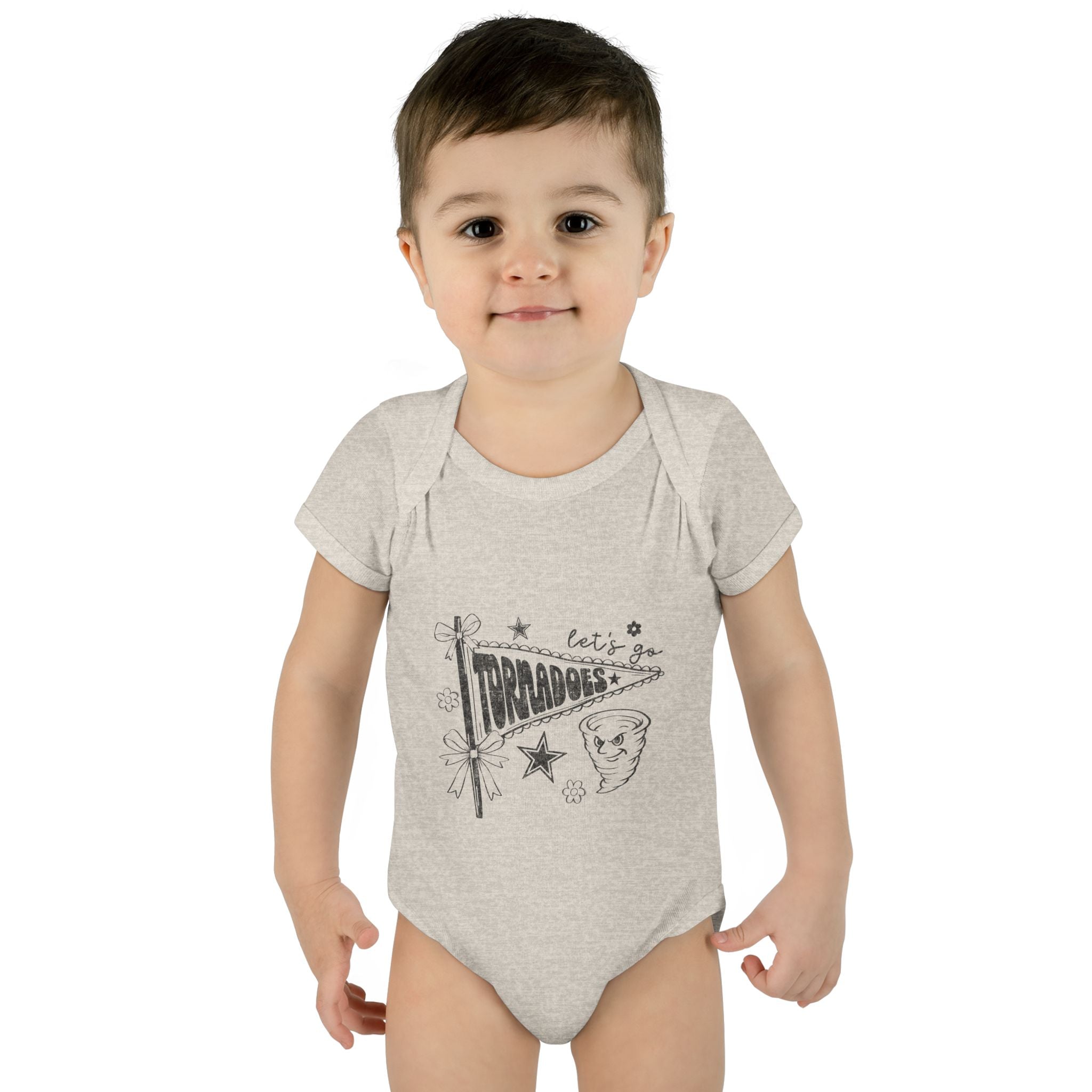 Let's Be Tornadoes Baby Bodysuit – Cute Retro Space Drawing Infant Onesie