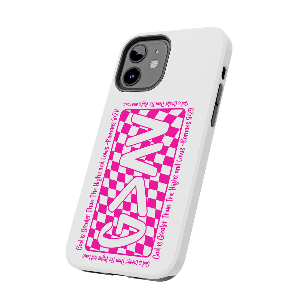 Pink Checker 'GAY' Tough Phone Case — Bold Pride Protective Cover