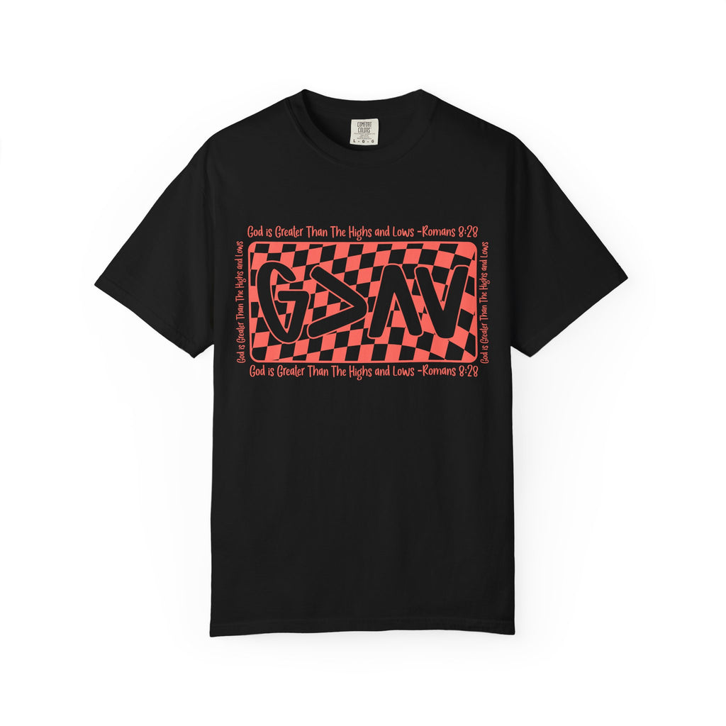 Grateful Dead Vibes Checkerboard Graphic T‑Shirt — 'G?AV' Retro Band Tee