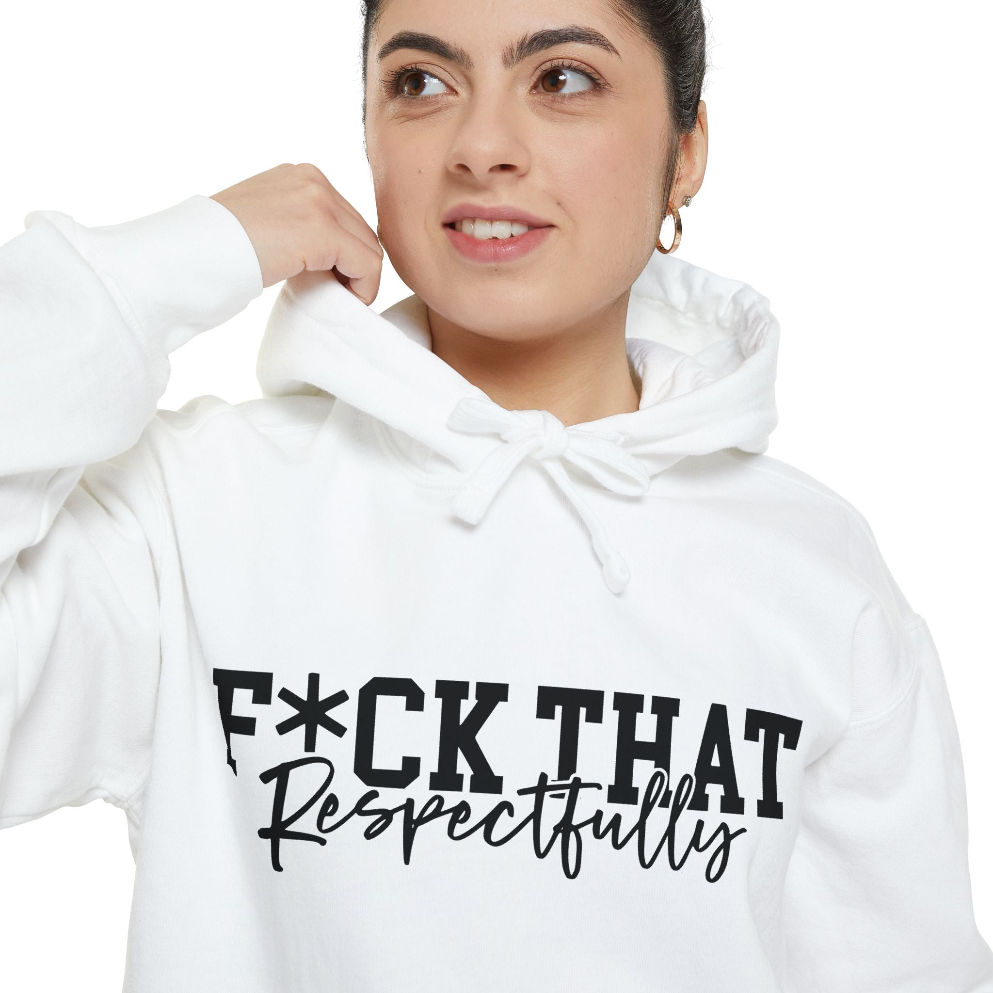 Graphic Hoodie — "F*CK THAT Respectfully" Bold Script Streetwear