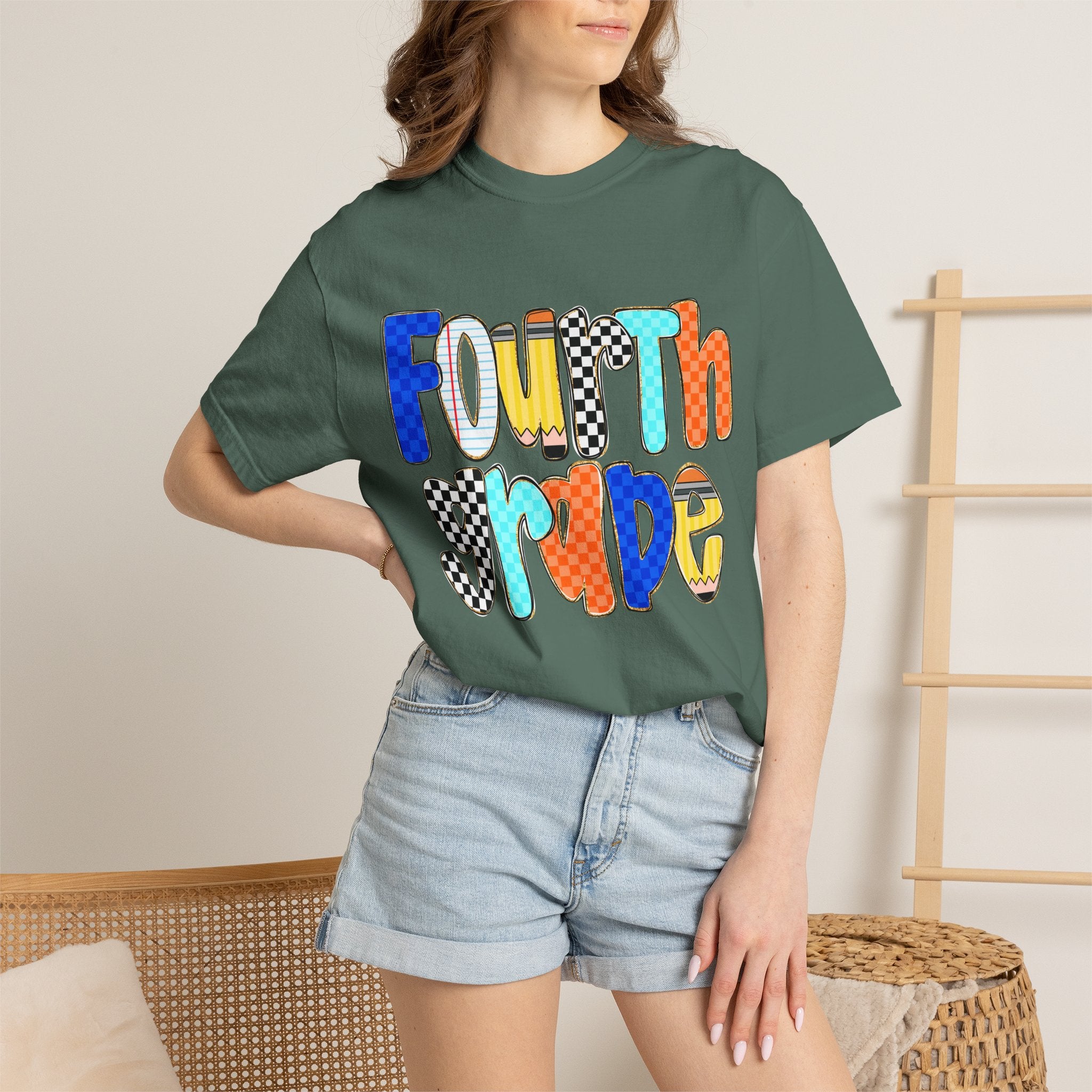 Fourth Grade T-Shirt — Colorful Retro Lettering Tee for Kids