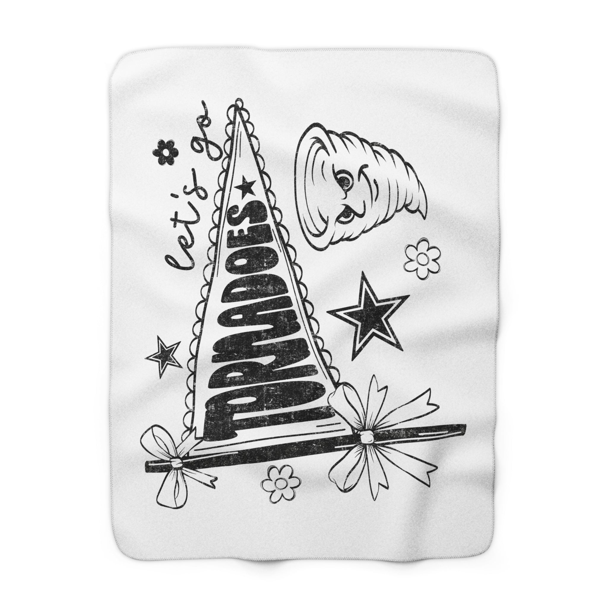Sherpa Fleece Blanket - 'Let's Go Troopador' Camping Vibes Throw for Campers & Outdoor Lovers