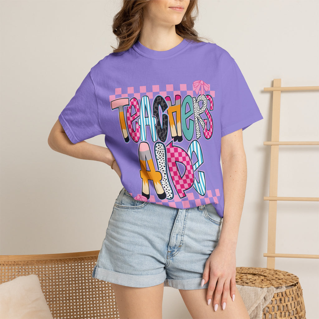 Teacher's Aide T-Shirt — Colorful Playful School Staff Gift
