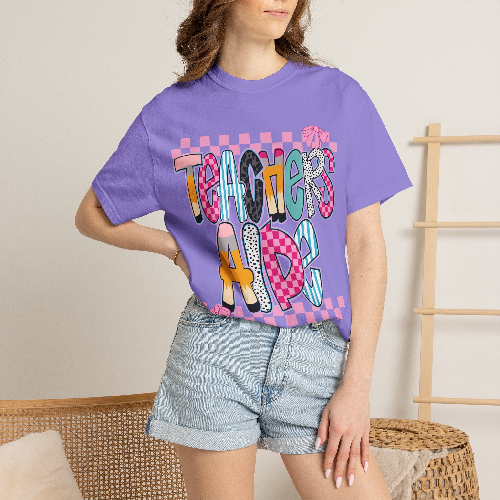 Teacher's Aide T-Shirt — Colorful Playful School Staff Gift