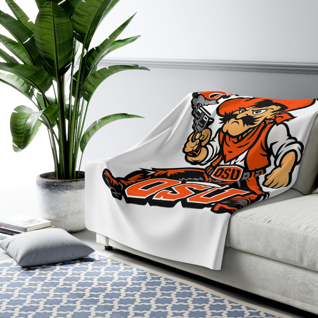 OSU Cowboys Sherpa Fleece Blanket — Cozy Team Logo Throw