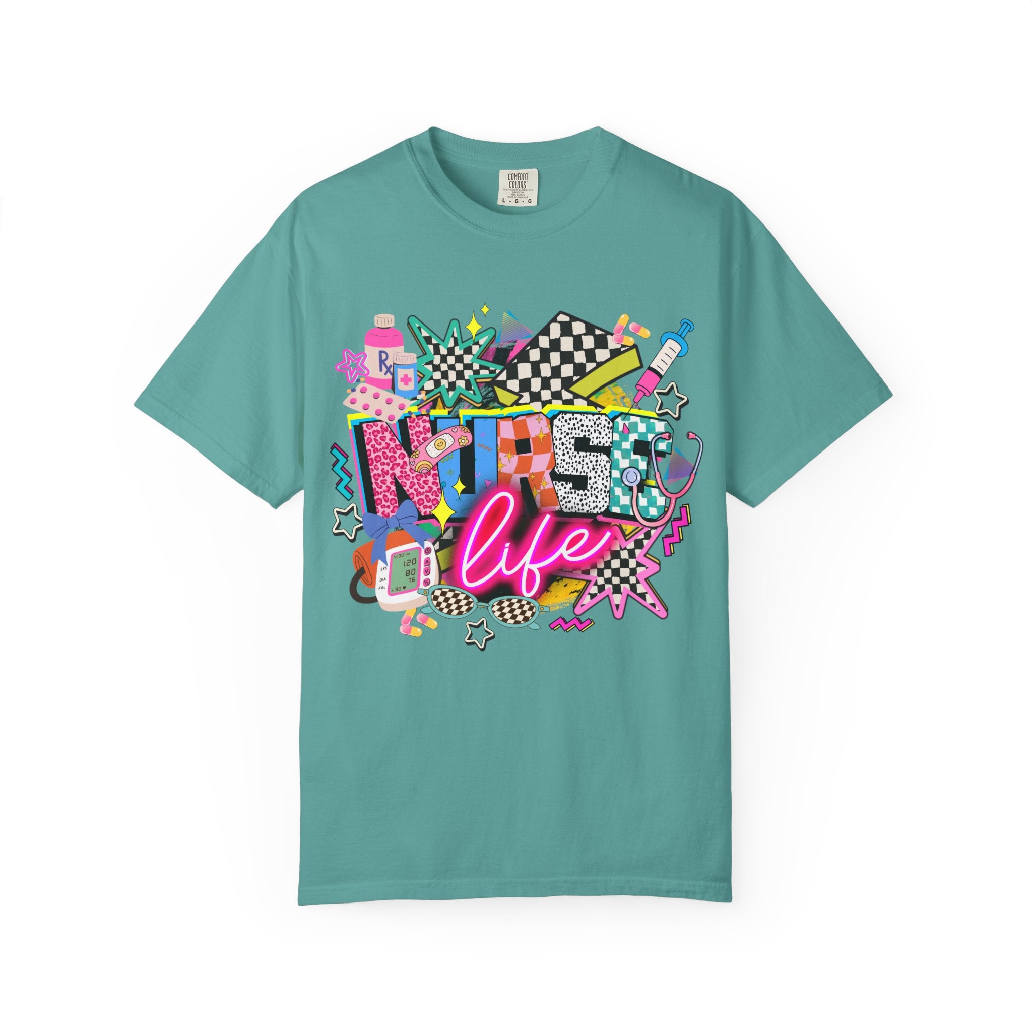 Unisex Graphic T-Shirt — "Nurse for Life" Retro Neon Pop Art Tee